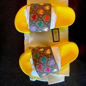 gucci heart slides